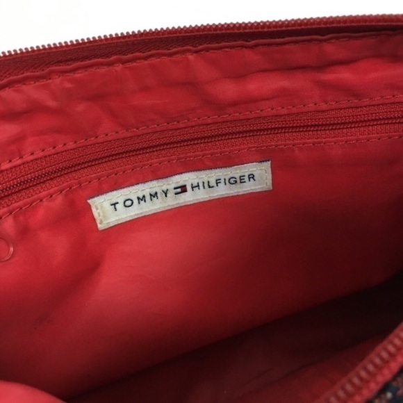 TOMMY HILFIGER Mini Purse Y2K Style Bag Plaid Tartan Mesh Sporty Classic Varsity - Picture 10 of 16